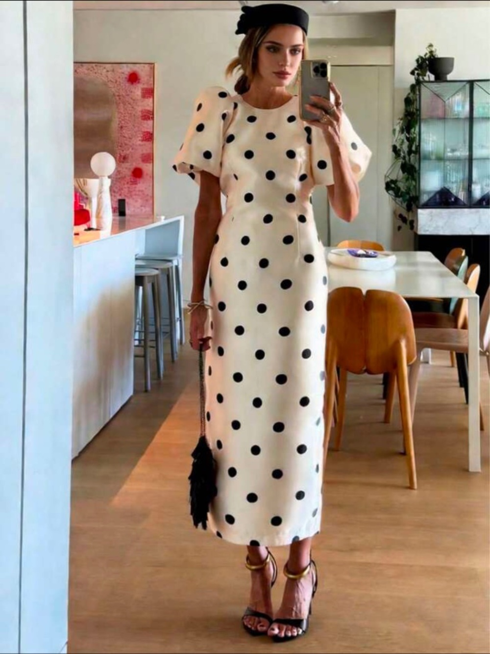 Adorable elegant luxurious brand new polka dot dress!
